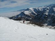 in discesa sulla dorsale