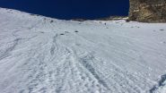 i ripidi pendii prima di raggiungere la cresta