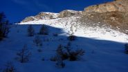 un tratto del Vallon Claous abbastanza ripido 