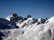 Dalla cima: La Meya e l'Oronaye in lontananza