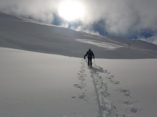 appena arrivati sulla dorsale prima della nebbia totale che ci ha fatto desistere