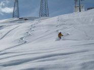 la parte alta nella poudreuse