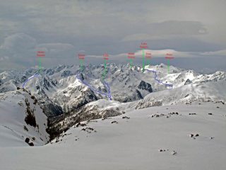 Itinerari per la Testa del Ferro, la Rocca Verde ed il colle di Stau, visti dal Vanclava