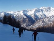 Un tratto di salita lungo le piste