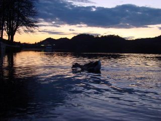 tramonto sul lago Sirio
