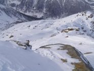 Crestone di salita visto dalla cima