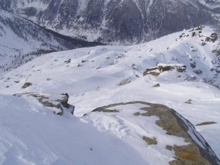 Crestone di salita visto dalla cima
