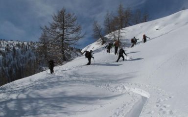 Il tratto ripido per salire sul contrafforte