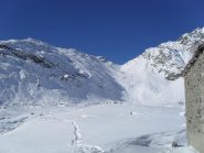 dal ricovero vista sull'Arp Vieille ed il colle Bre'