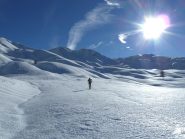 Risalita sugli ampi pendii del plateau de Mirandol