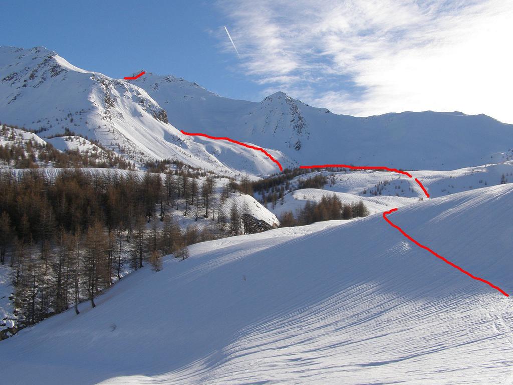 percorso dalla Cabane du  Lac in poi