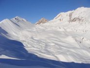 l'itinerario ed il colle visto dal colle de l'Alpet