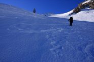 sul ripido pendio che porta verso la cresta sommitale (11-12-2010)