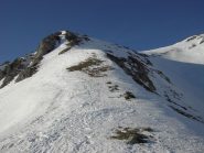 L'attacco della cresta dal Bec dell'Omo.