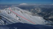 Itinerario del Bec Baral visto dalla Cima delle Giosolette