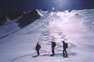 il ripido e bellissimo versante nord; itinerario del 19/3/1989  