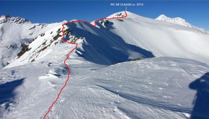 ultimo tratto del percorso per raggiungere la cima (1-1-2011)