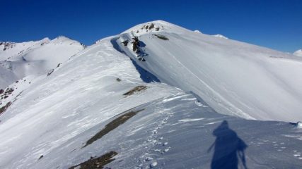 ultimo tratto di cresta prima di raggiungere la cima (1-1-2011)