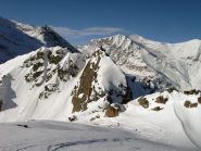 Dai pendii terminali della Chiarlea, vista su (nell'ordine da sin a dx) P.ta Rasin, Gran Queyron, Cima Frappier