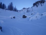 la parte intermedia con farina