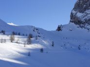 il vallone si apre dopo le grange