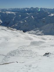 la valanga sotto la cima vista dalla vetta