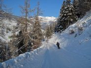 La strada da Mascognaz a Champoluc
