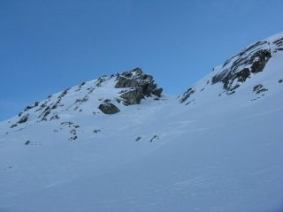 il pendio-canale a sinistra del colle della forcola