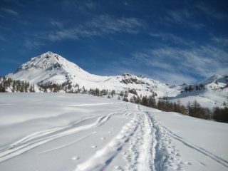 il vallone di salita e la punta