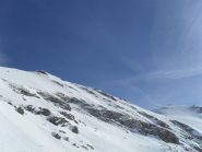 vista delle due punte Metz e Chaligne  durante la discesa