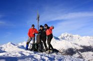 foto di gruppo in vetta alla Chaligne (autoscatto) (15-1-2011)