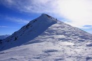 la Punta Metz e la breve cresta che si deve scendere (15-1-2011)