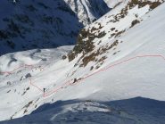 il traverso verso l'emissario del lago