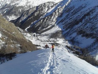 in discesa  verso il fondovalle