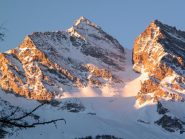 Primo sole su Levanna e Colle Perduto