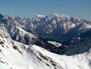 Vista sul gruppo del Rosa, dalle vetta