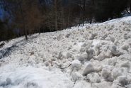 La valanga incontrata a metà percorso