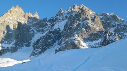 La nord dei Pellerin vista dall'invernale del Plan
