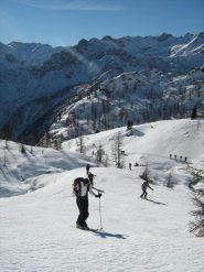 in salita nella parte centrale