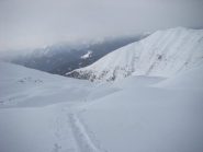 dal colle la traccia di salita