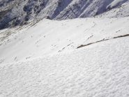 la parete sud dal colletto prima della cresta