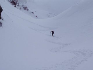 Nel canalino a metà vallone