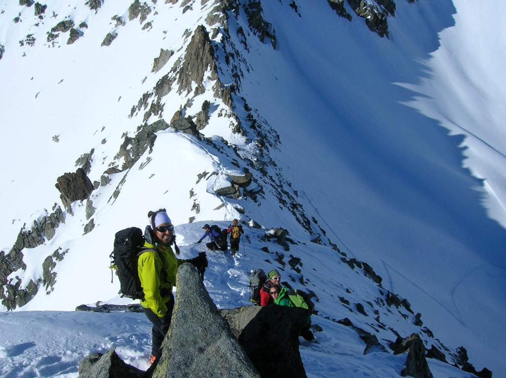 Discesa dalla vetta verso il colletto