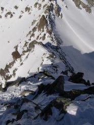 la cresta vista dalla cima