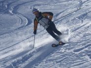 Stefano in versione freeride nel canalone
