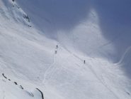 Scialpinisti che salgono al Passo dei Lupi