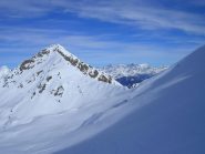 La Vallocci in primo piano e sullo sfondo il gruppo del Bernina