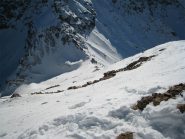 Pendenze ultimo pendio visto dalla cima