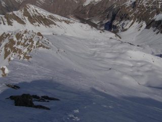 percorso di salita dalla cima