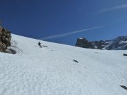 Più in basso la neve inizia a mollare